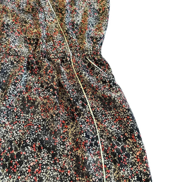 La Petite Francaise Floral Print Mini Dress Gold Trim Size 36 Small Women's - Picture 4 of 12